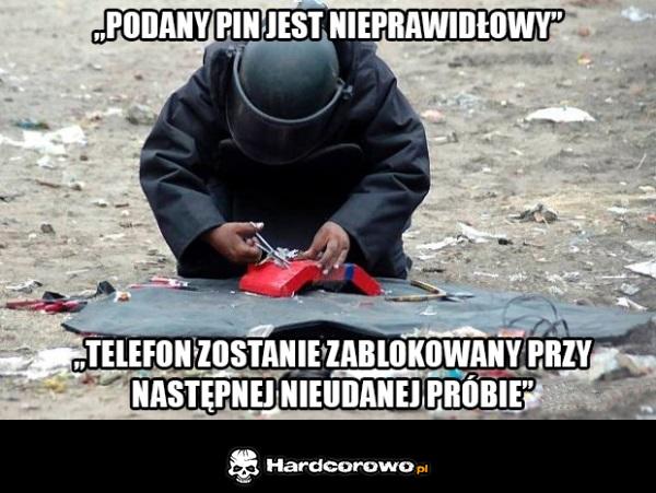 Podany pin jest nieprawidłowy  - 1