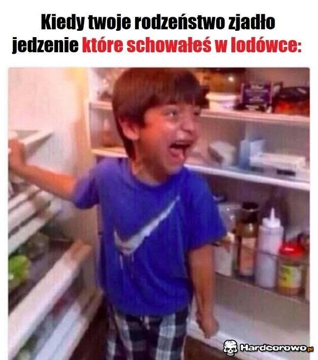 Kiedy Twoje rodzeństwo zjadło jedzenie które schowałeś w lodówce - 1
