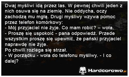 Dwaj myśliwi idą przez las - 1