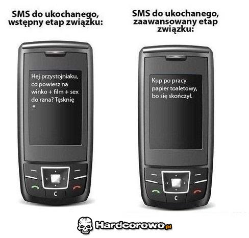 SMS od ukochanego w różnych etapach związku - 1