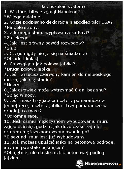 Jak oszukać system - 1