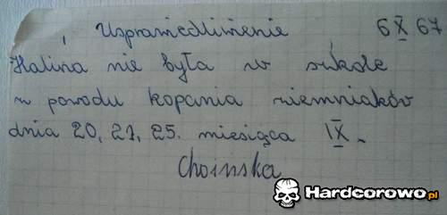Usprawiedliwienie  - 1
