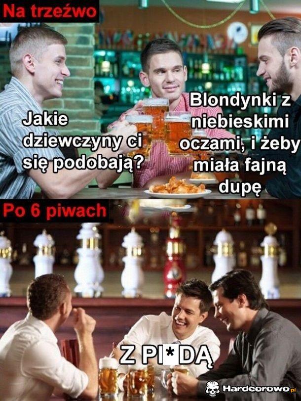 Na trzeźwo vs po 6 piwach - 1