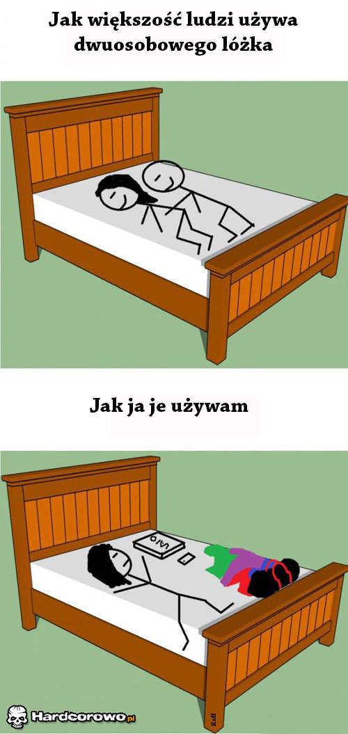 Jak większość ludzi używa dwuosobowego łóżka  - 1