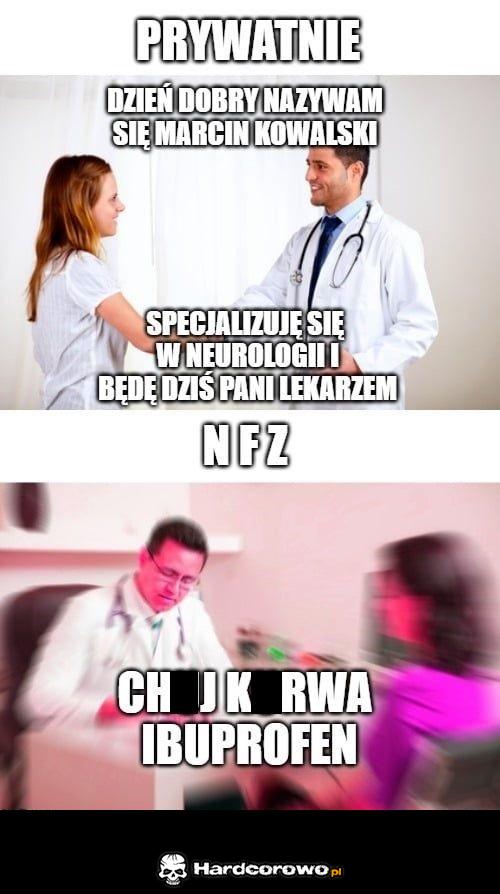 Wizyta u lekarza prywatnie vs. na NFZ - 1