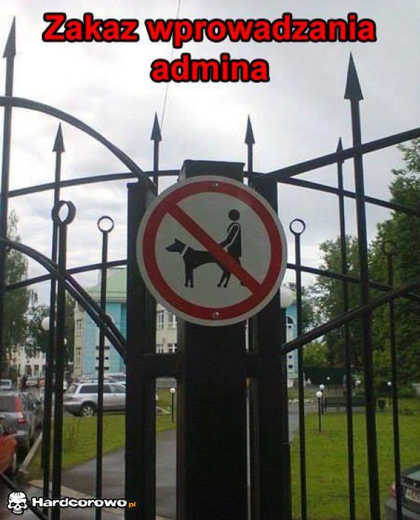 Zakaz wprowadzania admina - 1