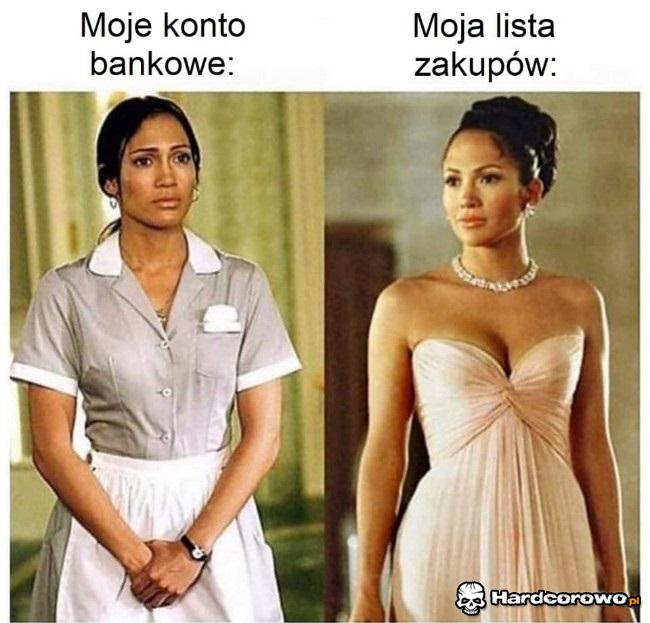 Moje konto bankowe vs. Moja lista zakupów - 1