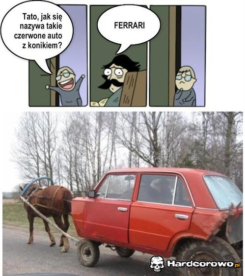 Jak nazywa się czerwone auto z koniem na przodzie? - 1