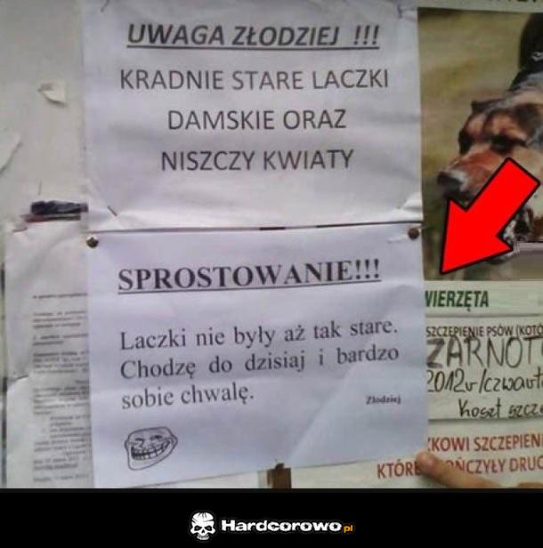 Sprostowanie złodzieja - 1