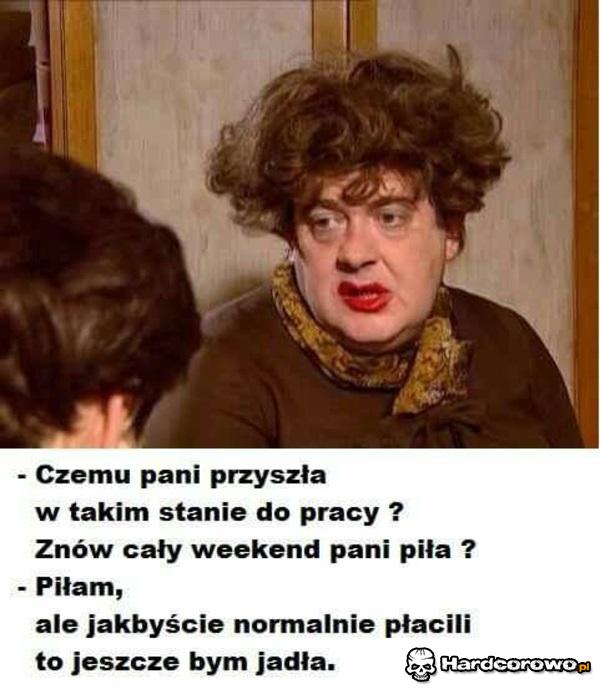 W pracy po melanżu - 1