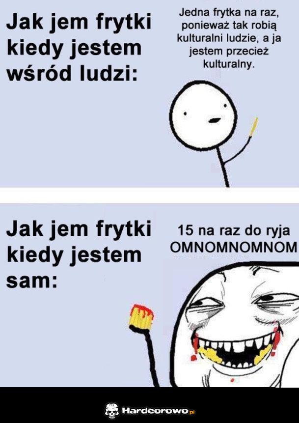 Jedzenie frytek - 1