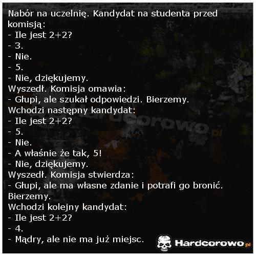 Nabór na uczelnię - 1