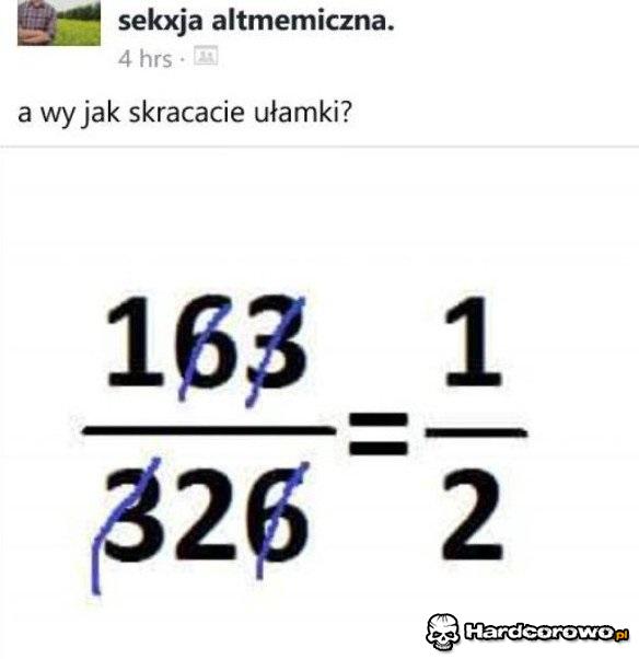 Skracanie ułamków - 1