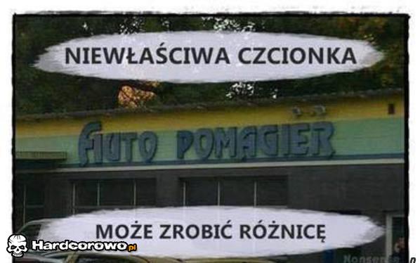 Niewłaściwa czcionka - 1
